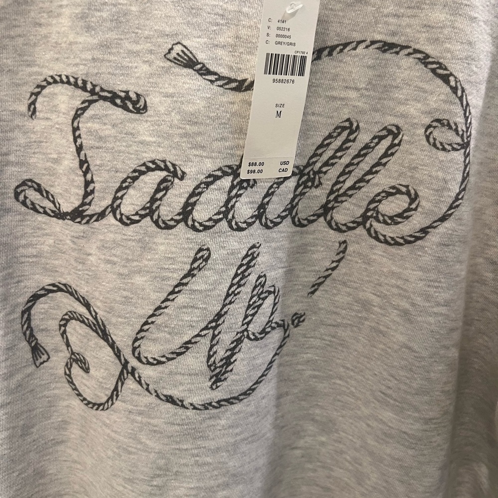 NWT new medium Anthropologie graphic crew neck sweatshirt saddle up gray western - Picture 6 of 17